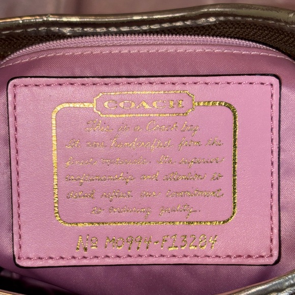 Authentic Vintage Coach Signature Hobo Bag – Gold Stripe – 2009 - F13284 - Picture 2 of 8